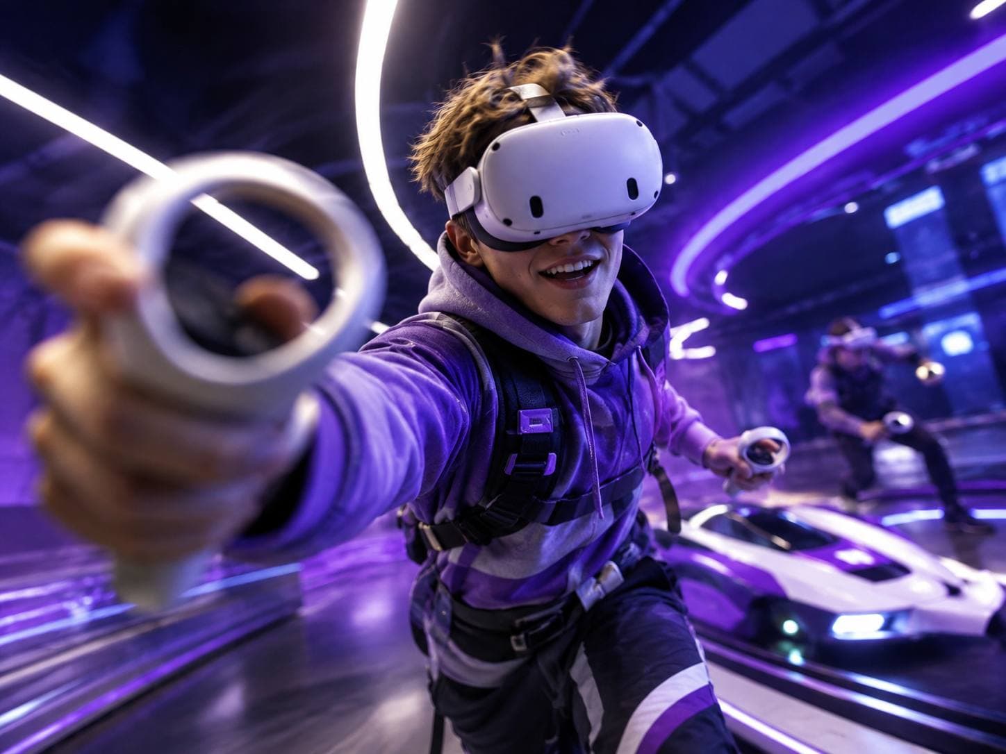 Игрок в VR-гарнитуре